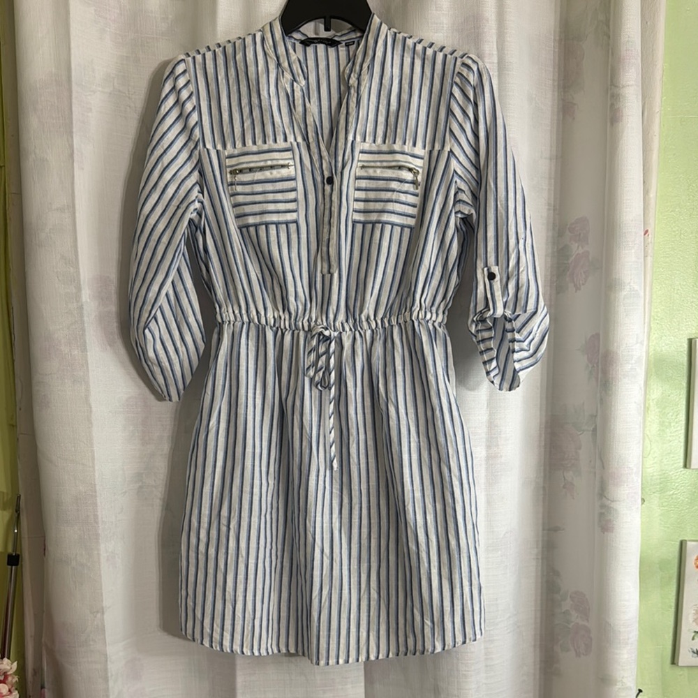 Striped Blue and White Dress